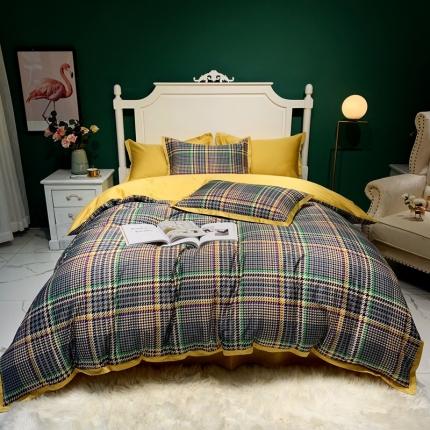 91家纺网 家纺一手货源 找家纺 太古汇 2020新款60长绒棉印花四件套 吉利安