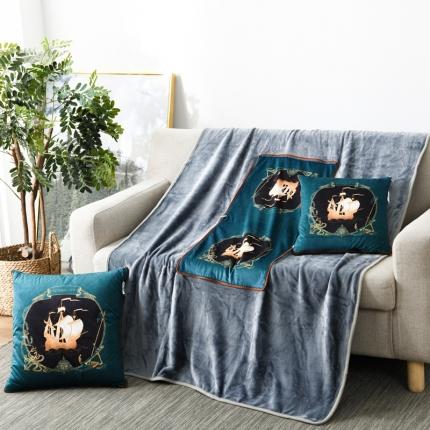 91家纺网 家纺一手货源 找家纺 （总）宝马家纺 2022宝宝绒欧式抱枕毯