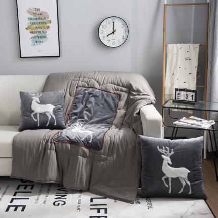 91家纺网 家纺一手货源 找家纺 （总）宝马家纺 2022意大利绒贴布绣抱枕被