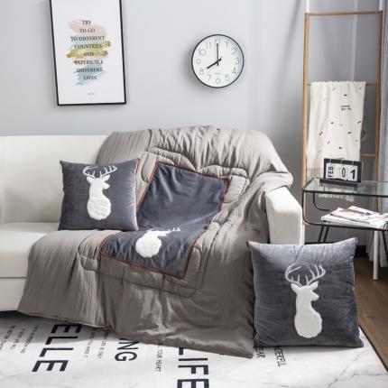 91家纺网 家纺一手货源 找家纺 （总）宝马家纺 2022意大利绒贴布绣抱枕被