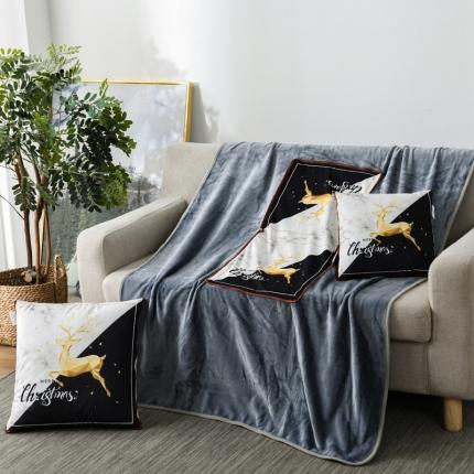 91家纺网 家纺一手货源 找家纺 宝马家纺 2022宝宝绒欧式抱枕毯 黑白世界