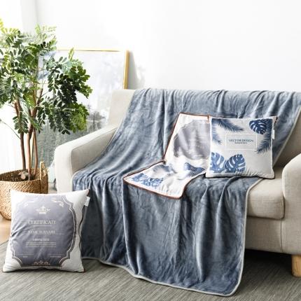 91家纺网 家纺一手货源 找家纺 宝马家纺 2022宝宝绒欧式抱枕毯 叶叶絮语