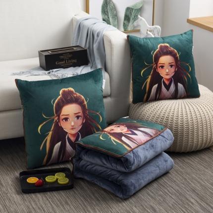 91家纺网 家纺一手货源 找家纺 （总）宝马家纺 2022荷兰绒数码印花抱枕被