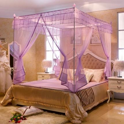 91家纺网 家纺一手货源 找家纺 伊而梦蚊帐 8803一厘阳光坐床拉链蚊帐 紫色