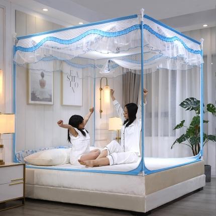 91家纺网 家纺一手货源 找家纺 伊而梦蚊帐 A01一见倾心坐床式蚊帐 天蓝