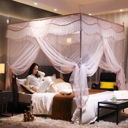 91家纺网 家纺一手货源 找家纺 伊而梦蚊帐 三开门宫廷落地浪漫一生系列蚊帐 浅豆沙