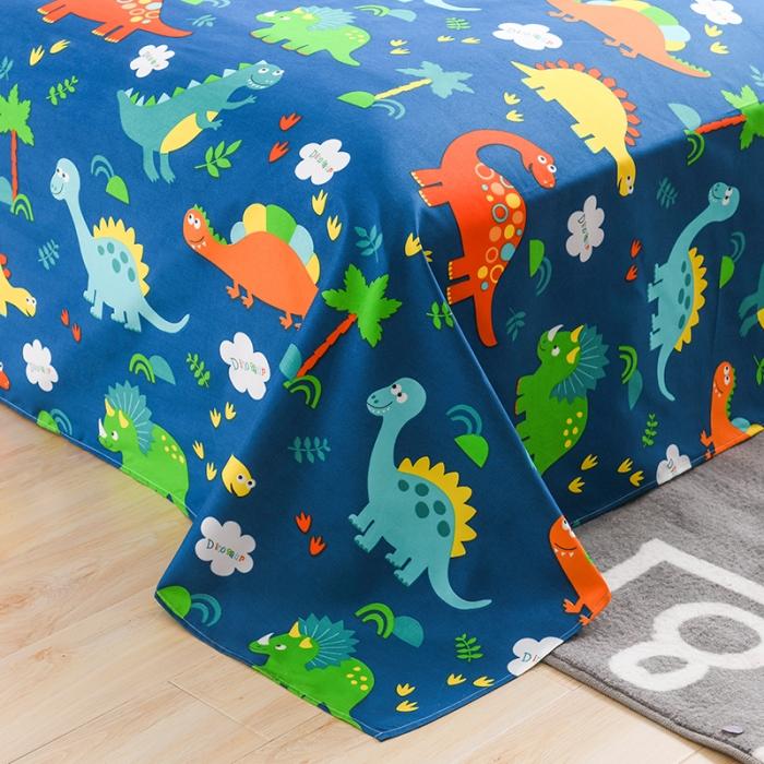 91家纺网 家纺一手货源 找家纺 赫然家纺 新款80g芦荟棉单品床单 恐龙岛