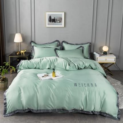 91家纺网 家纺一手货源 找家纺 （总）利欧 2025新款W拼边系列水洗真丝四件套