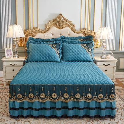 91家纺网 家纺一手货源 找家纺 （总）情恒家纺2025新款四季款细丝斜纹夹棉床裙三件套