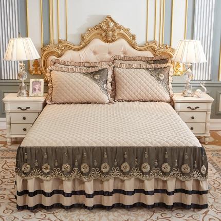 91家纺网 家纺一手货源 找家纺 （总）情恒家纺2025新款四季款细丝斜纹夹棉床裙三件套