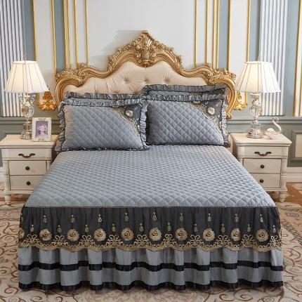 91家纺网 家纺一手货源 找家纺 （总）情恒家纺2025新款四季款细丝斜纹夹棉床裙三件套