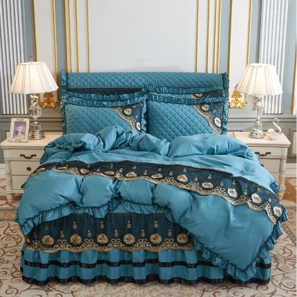 91家纺网 家纺一手货源 找家纺 （总）情恒家纺2025新款四季款细丝斜纹夹棉床裙四件套