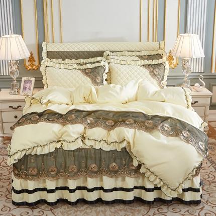 91家纺网 家纺一手货源 找家纺 （总）情恒家纺2025新款四季款细丝斜纹夹棉床裙四件套