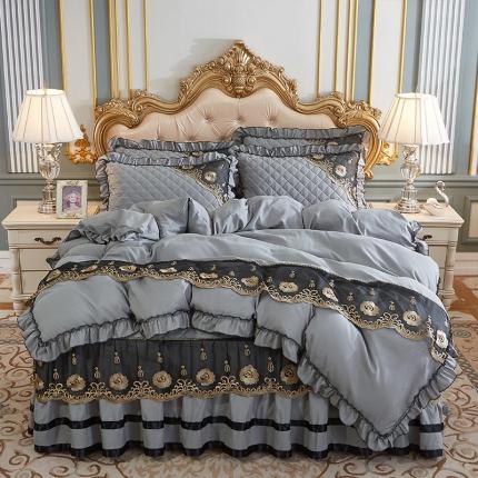 91家纺网 家纺一手货源 找家纺 （总）情恒家纺2025新款四季款细丝斜纹夹棉床裙四件套