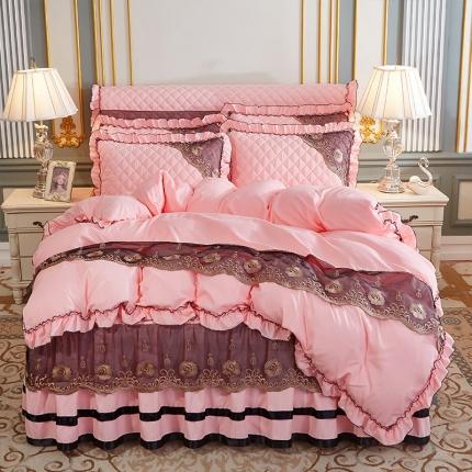 91家纺网 家纺一手货源 找家纺 （总）情恒家纺2025新款四季款细丝斜纹夹棉床裙四件套