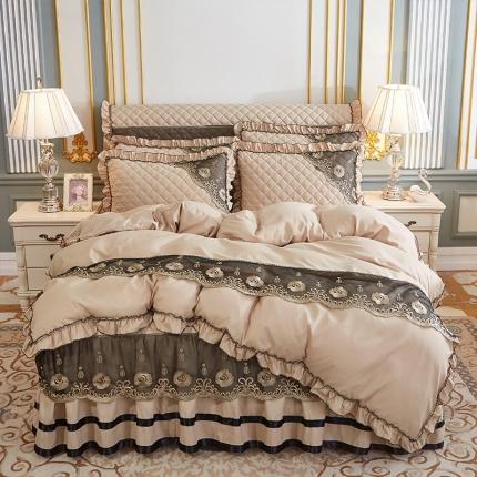 91家纺网 家纺一手货源 找家纺 （总）情恒家纺2025新款四季款细丝斜纹夹棉床裙被套枕套单品