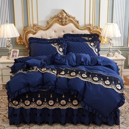 91家纺网 家纺一手货源 找家纺 （总）情恒家纺2025新款四季款细丝斜纹夹棉床裙五件套