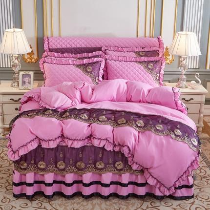 91家纺网 家纺一手货源 找家纺 （总）情恒家纺2025新款四季款细丝斜纹夹棉床裙五件套