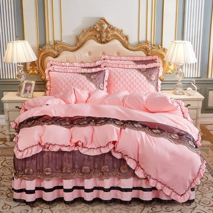 91家纺网 家纺一手货源 找家纺 （总）情恒家纺2025新款四季款细丝斜纹夹棉床裙五件套