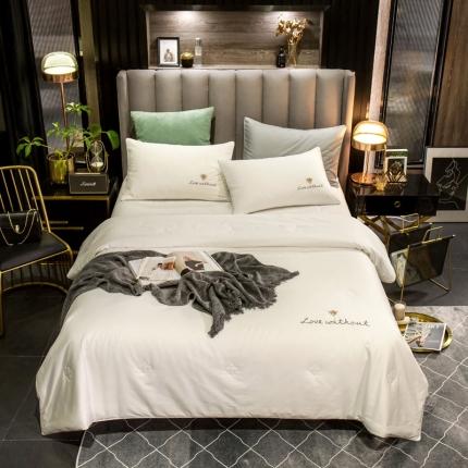 91家纺网 家纺一手货源 找家纺 （总）头等舱 2022全棉喷气绣花夏被三件套四件套