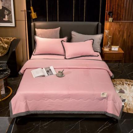 91家纺网 家纺一手货源 找家纺 （总）头等舱 2022极简纯色水洗夏被三件套四件套