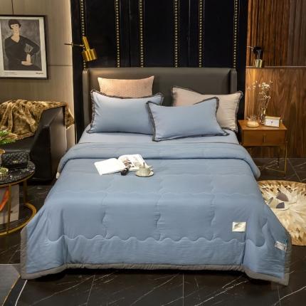 91家纺网 家纺一手货源 找家纺 （总）头等舱 2022极简纯色水洗夏被三件套四件套