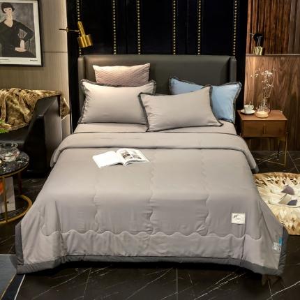 91家纺网 家纺一手货源 找家纺 （总）头等舱 2022极简纯色水洗夏被三件套四件套
