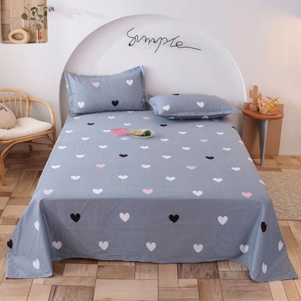 91家纺网 家纺一手货源 找家纺 八十八家纺2025新款全棉12868系列四件套单品床单心爱灰