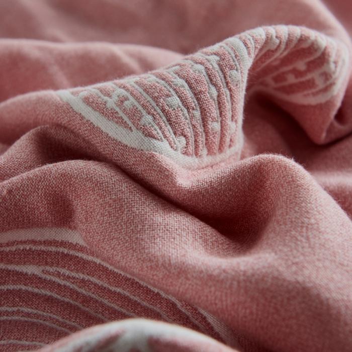 91家纺网 家纺一手货源 找家纺 朴尔 五层毛巾被薄款夏被纱布被子盖毯空调被全棉 抽象树-粉