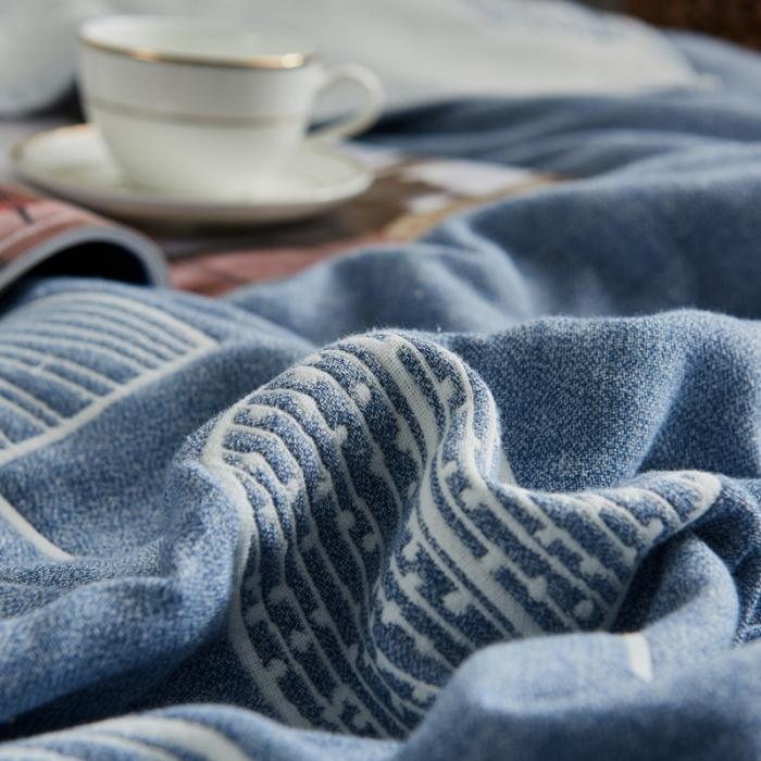 91家纺网 家纺一手货源 找家纺 朴尔 五层毛巾被薄款夏被纱布被子盖毯空调被全棉 抽象树-蓝