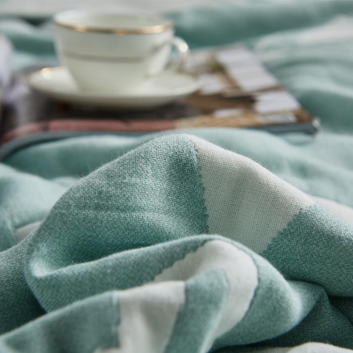 91家纺网 家纺一手货源 找家纺 朴尔 五层毛巾被薄款夏被纱布被子盖毯空调被全棉 立体三角-绿