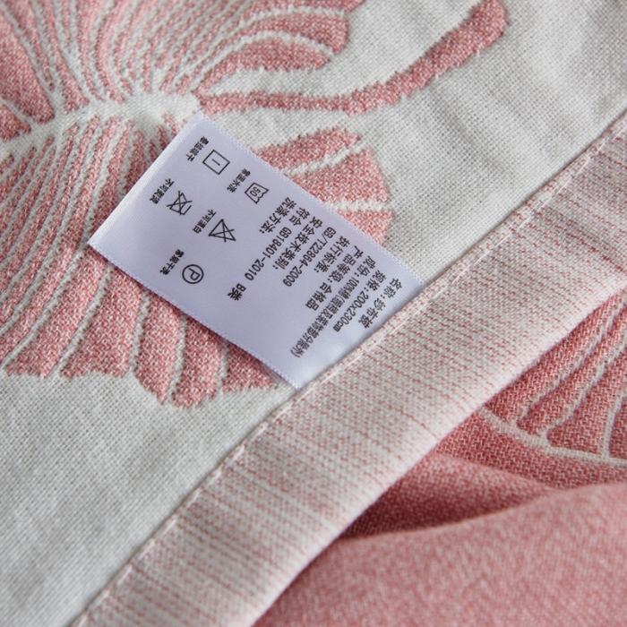 91家纺网 家纺一手货源 找家纺 朴尔 五层毛巾被薄款夏被纱布被子盖毯空调被全棉 鸟与树叶-粉