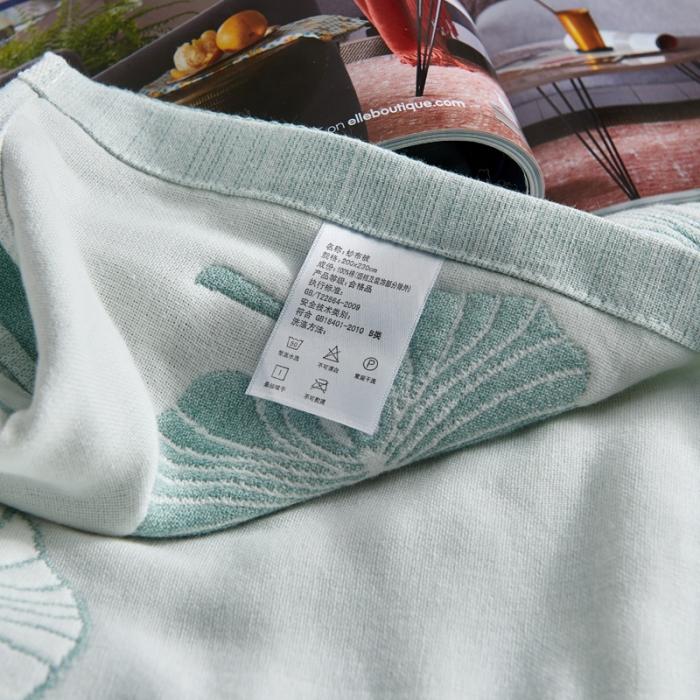 91家纺网 家纺一手货源 找家纺 朴尔 五层毛巾被薄款夏被纱布被子盖毯空调被全棉 鸟与树叶-绿