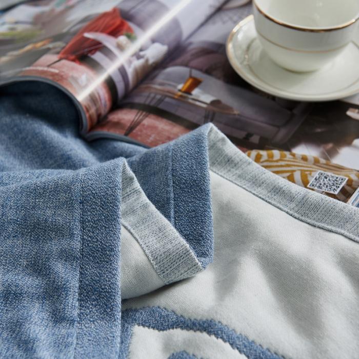 91家纺网 家纺一手货源 找家纺 朴尔 五层毛巾被薄款夏被纱布被子盖毯空调被全棉 立体三角-蓝