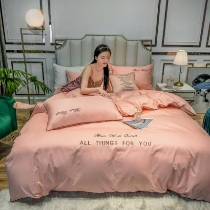 91家纺网 家纺一手货源 找家纺 总祺瑞佳2021新款60s长绒棉全棉四件套全棉绣花四件套