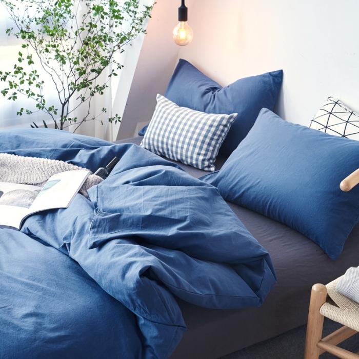 91家纺网 家纺一手货源 找家纺 新品纯色全棉水洗棉四件套纯棉学生三件套宿舍床单被套床笠款