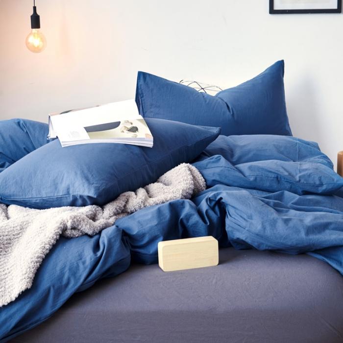 91家纺网 家纺一手货源 找家纺 新品纯色全棉水洗棉四件套纯棉学生三件套宿舍床单被套床笠款