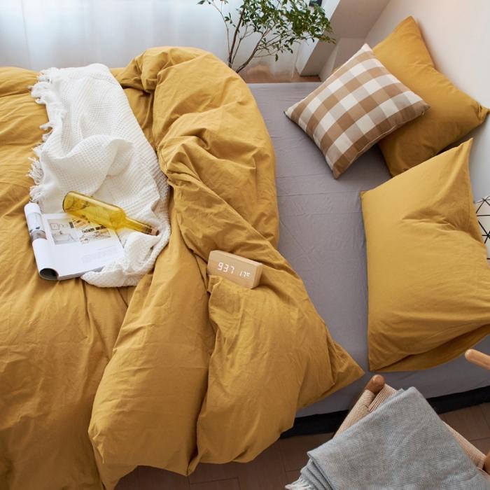 91家纺网 家纺一手货源 找家纺 新品纯色全棉水洗棉四件套纯棉学生三件套宿舍床单被套床笠款