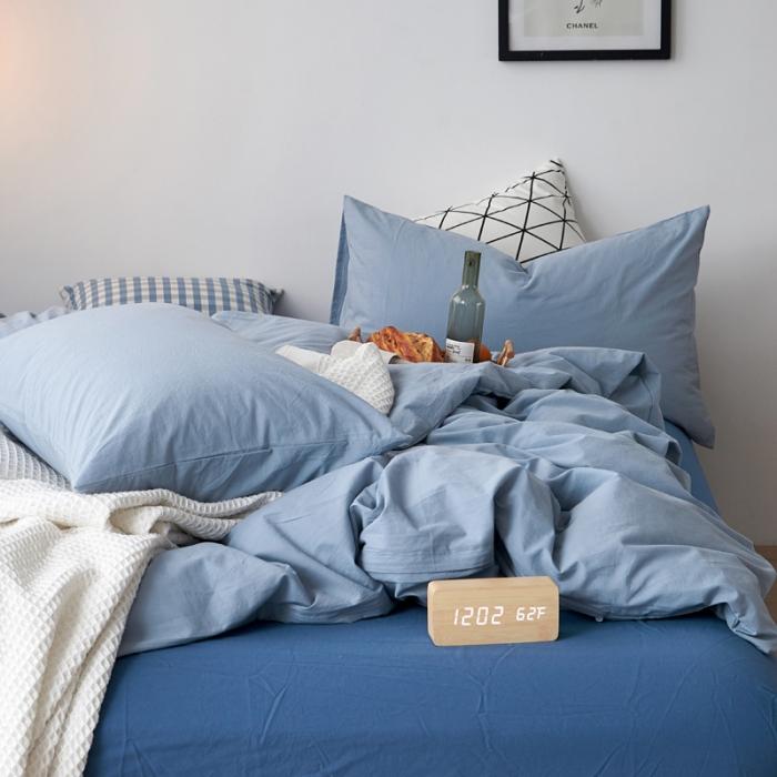 91家纺网 家纺一手货源 找家纺 全尺寸定制全棉水洗棉四件套纯棉三件套学生宿舍床单被套床上用品