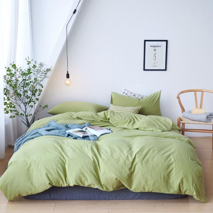 91家纺网 家纺一手货源 找家纺 新品纯色全棉水洗棉四件套纯棉学生三件套宿舍床单被套床笠款