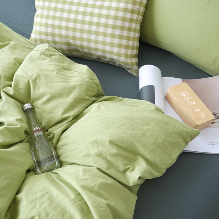 91家纺网 家纺一手货源 找家纺 新品纯色全棉水洗棉四件套纯棉学生三件套宿舍床单被套床笠款