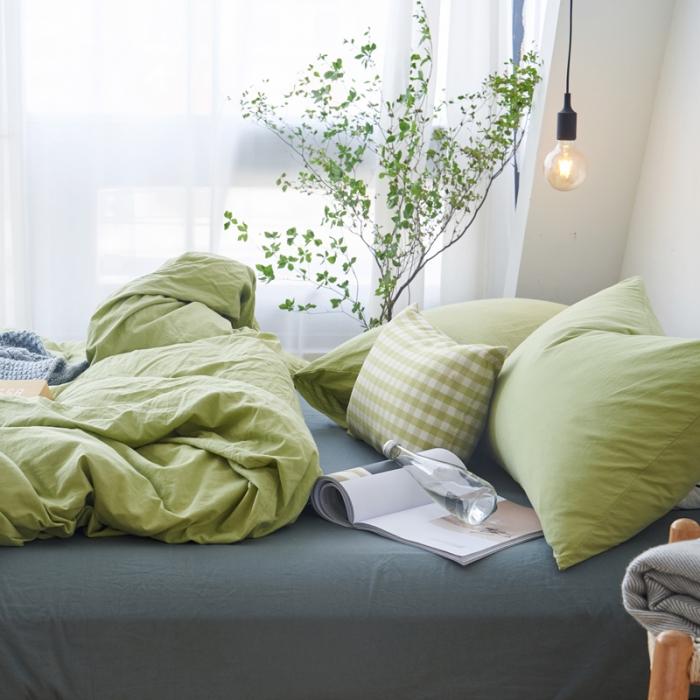 91家纺网 家纺一手货源 找家纺 新品纯色全棉水洗棉四件套纯棉学生三件套宿舍床单被套床笠款