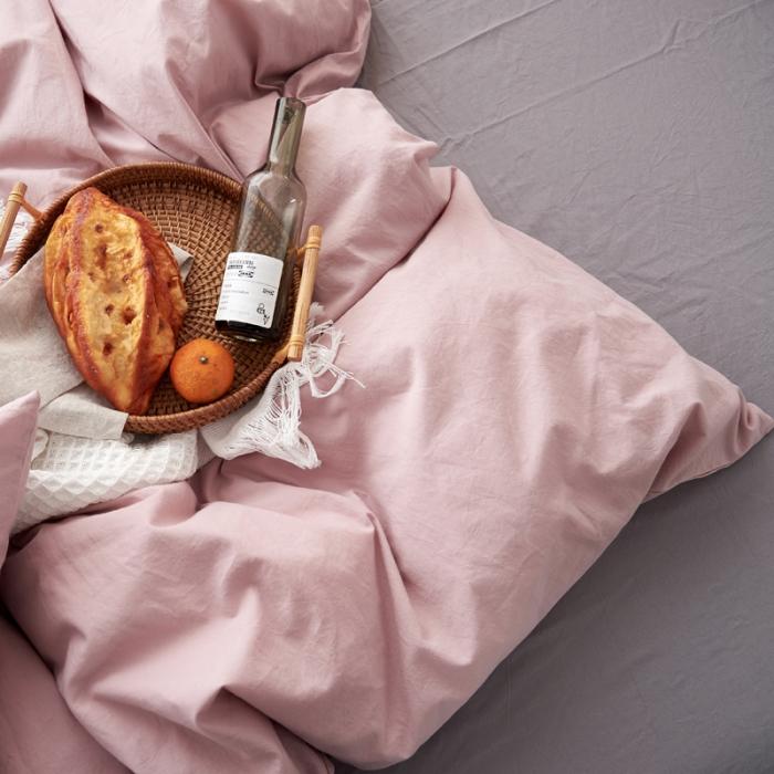 91家纺网 家纺一手货源 找家纺 新品纯色全棉水洗棉床笠四件套纯棉学生三件套宿舍床单被套床笠款