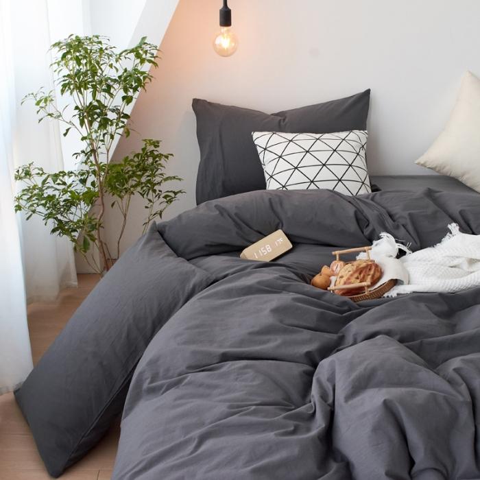 91家纺网 家纺一手货源 找家纺 新品纯色全棉水洗棉四件套纯棉学生三件套宿舍床单被套床笠款