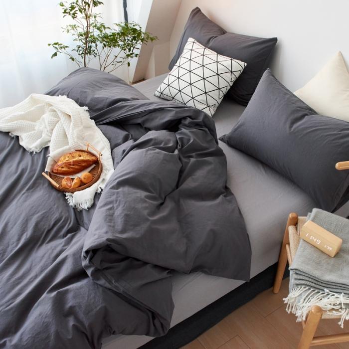 91家纺网 家纺一手货源 找家纺 新品纯色全棉水洗棉四件套纯棉学生三件套宿舍床单被套床笠款
