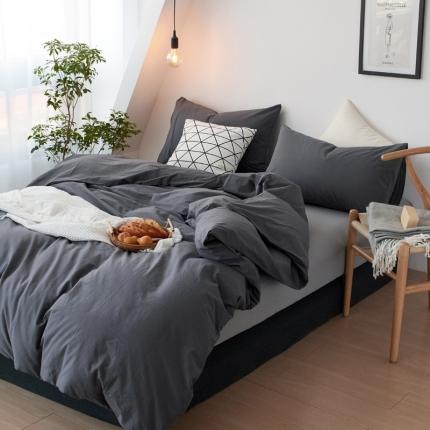 新品纯色全棉水洗棉四件套纯棉学生三件套宿舍床单被套床笠款