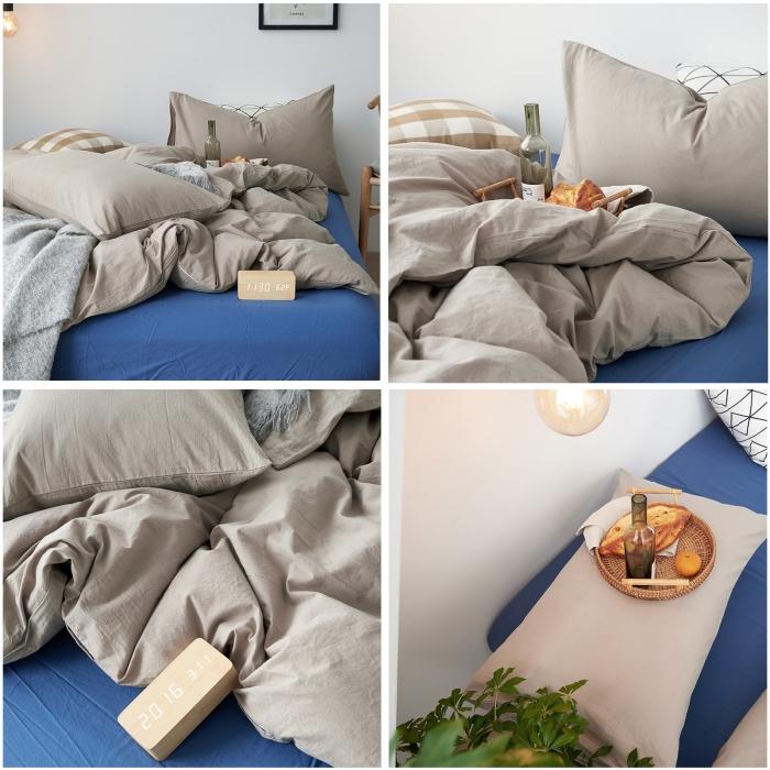91家纺网 家纺一手货源 找家纺 新品纯色全棉水洗棉四件套纯棉学生三件套宿舍床单被套床笠款
