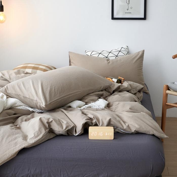 91家纺网 家纺一手货源 找家纺 新品纯色全棉水洗棉四件套纯棉学生三件套宿舍床单被套床笠款