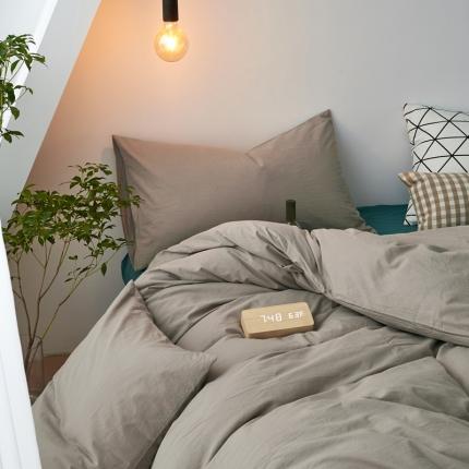 新品纯色全棉水洗棉四件套纯棉学生三件套宿舍床单被套床笠款