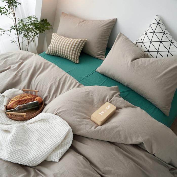 91家纺网 家纺一手货源 找家纺 新品纯色全棉水洗棉四件套纯棉学生三件套宿舍床单被套床笠款